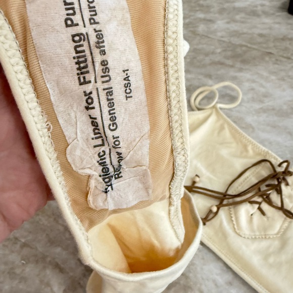 Ralph Lauren Sport Vintage 90s Cream Bikini with Brown leather Lace-Up - Picture 3 of 8